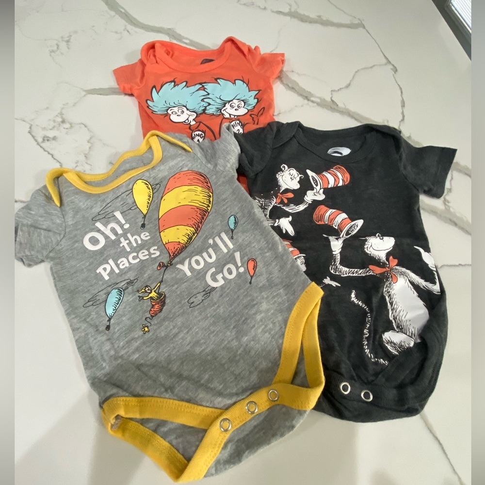 Dr Seuss 3 Pice Bodysuit 0-3 M